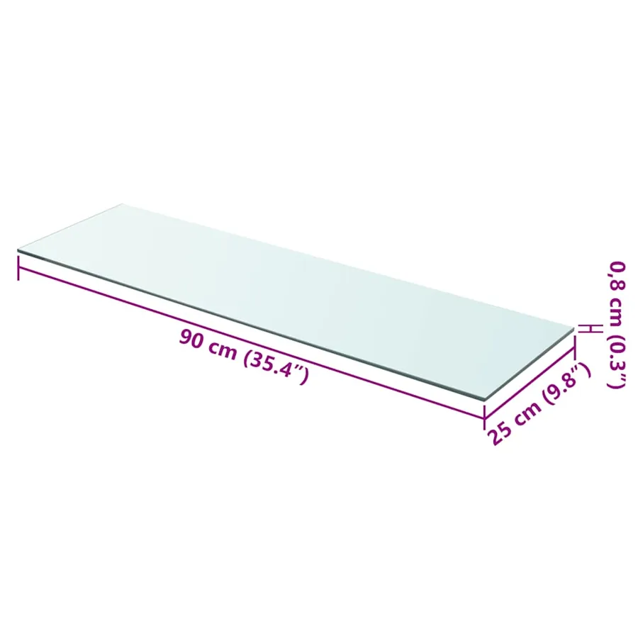 Panneaux d'étagère 2 pcs Verre Transparent 90 x 25 cm - 4