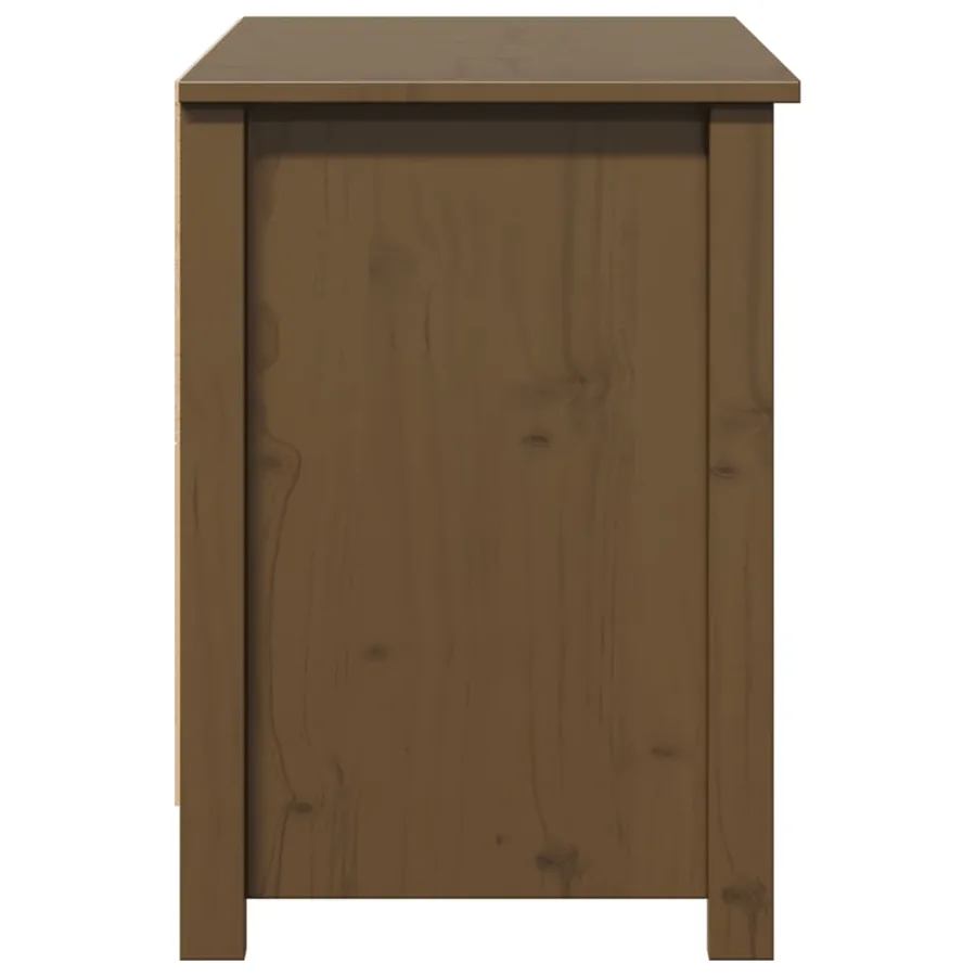 Meuble TV Marron miel 103x36,5x52 cm Bois de pin massif - 6