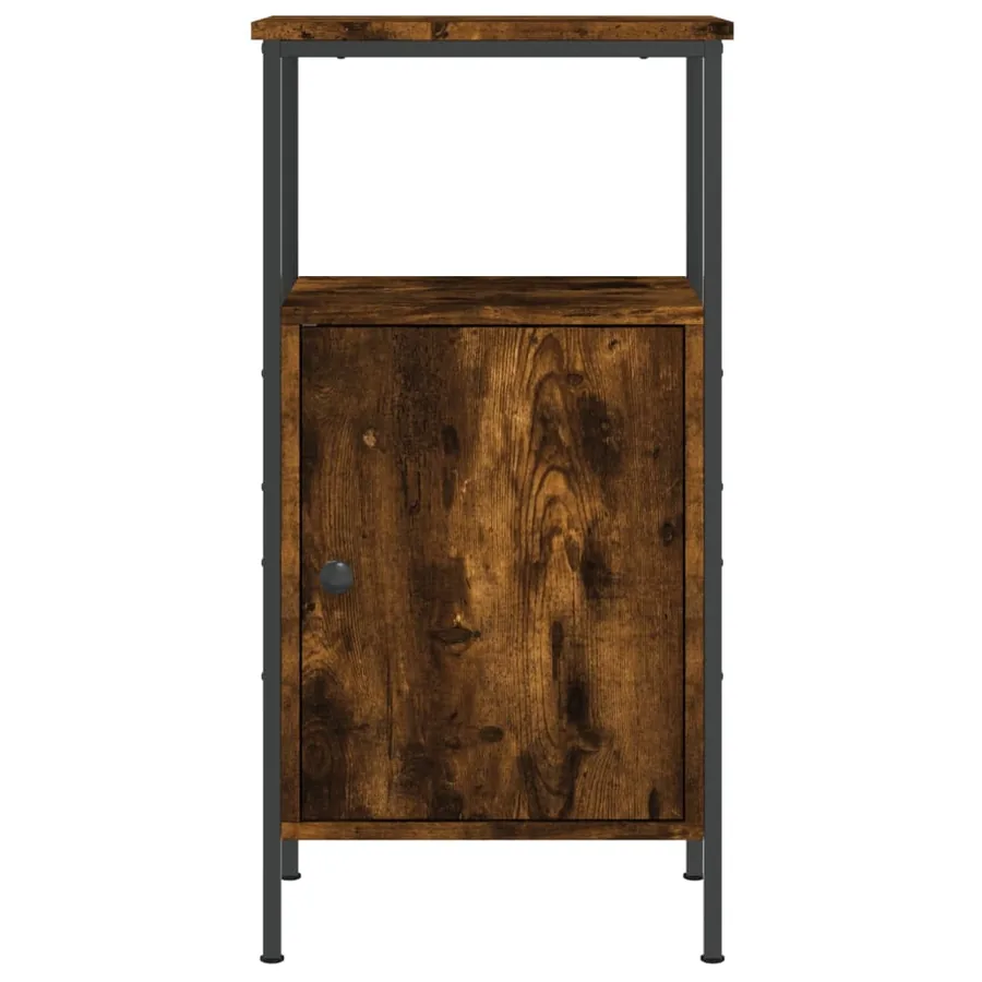 Tables de chevet 2 pcs chêne fumé 41x31x80 cm bois ingénierie - 4