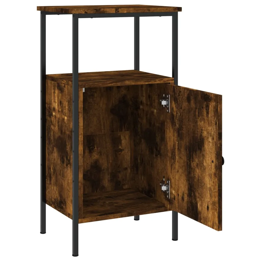 Tables de chevet 2 pcs chêne fumé 41x31x80 cm bois ingénierie - 5