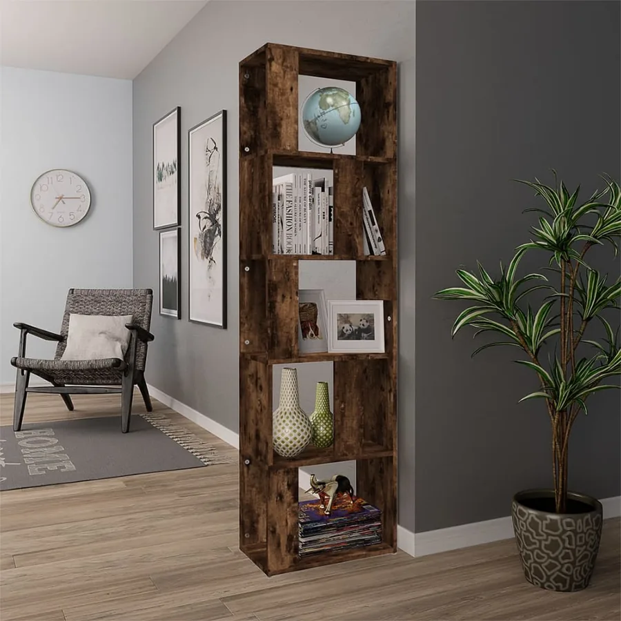 Bibliothèque Chêne fumé 45x24x160 cm Bois d'ingénierie - 3