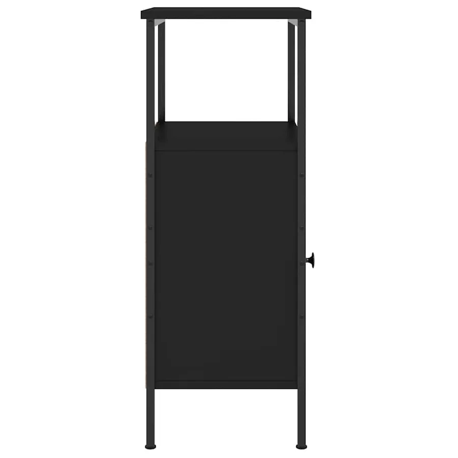 Table de chevet noir 41x31x80 cm bois d’ingénierie - 6
