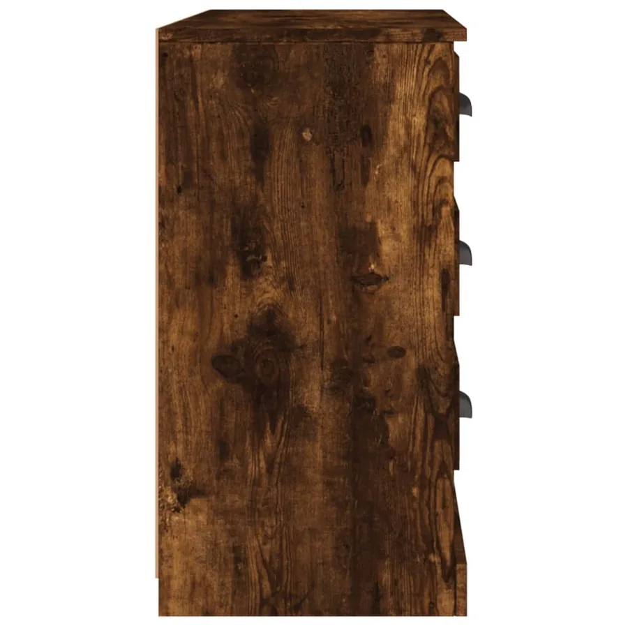 Buffet chêne fumé 104,5x35,5x67,5 cm bois d'ingénierie - 5