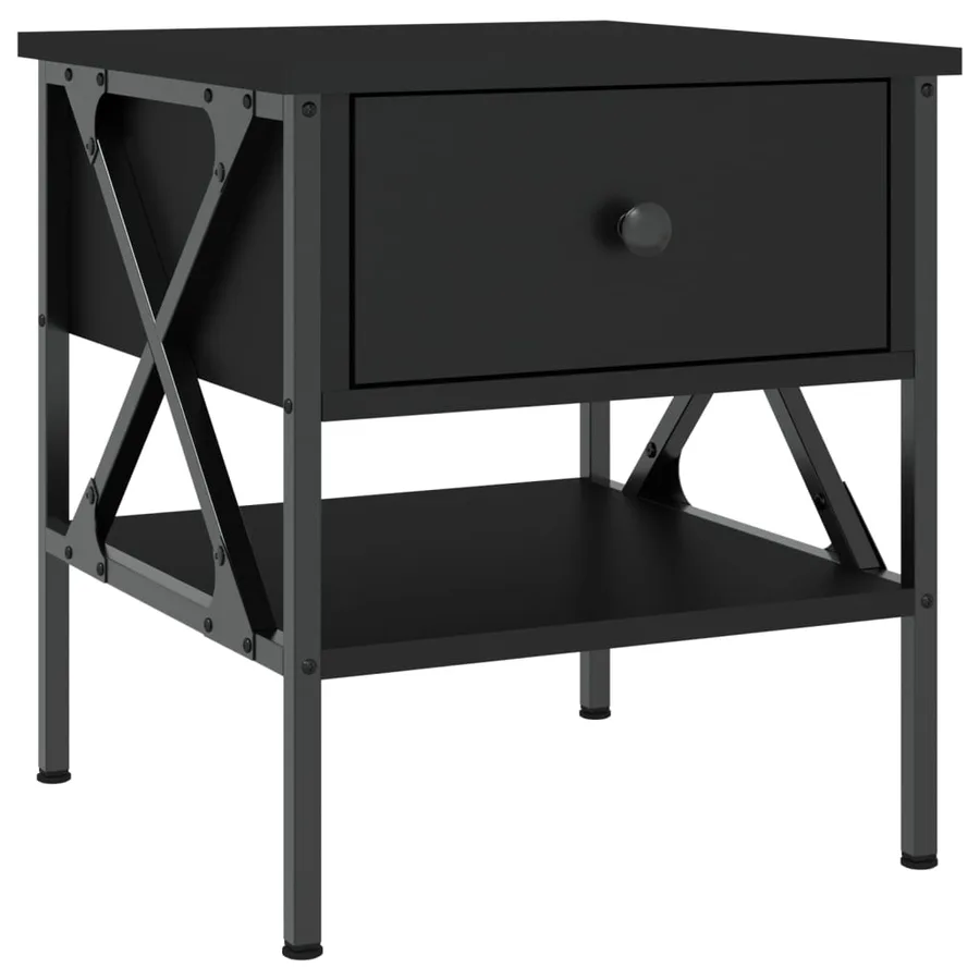 Tables de chevet 2 pcs noir 40x42x45 cm bois d’ingénierie - 5