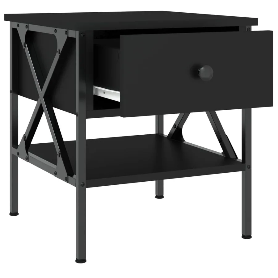 Tables de chevet 2 pcs noir 40x42x45 cm bois d’ingénierie - 7