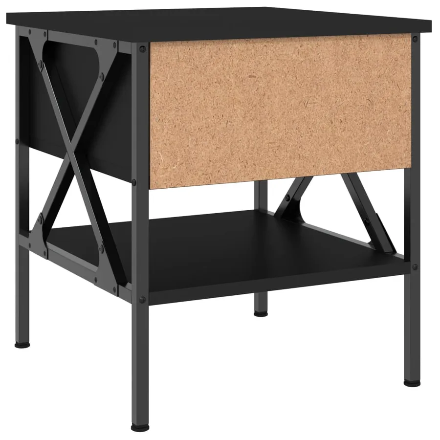 Tables de chevet 2 pcs noir 40x42x45 cm bois d’ingénierie - 9