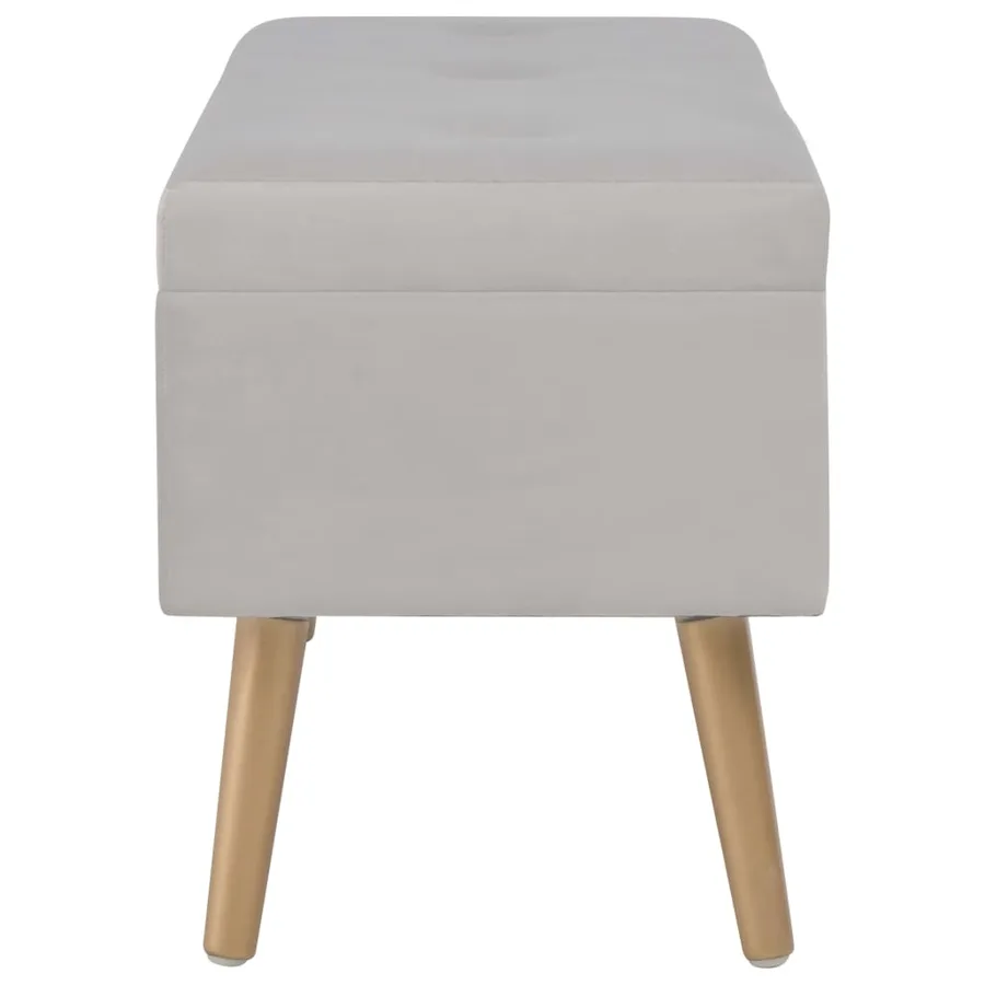 Banc avec compartiment de rangement 80 cm Gris Velours - 4