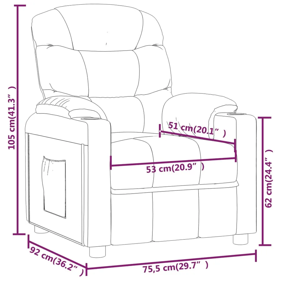 Fauteuil inclinable Gris foncé Tissu - 9