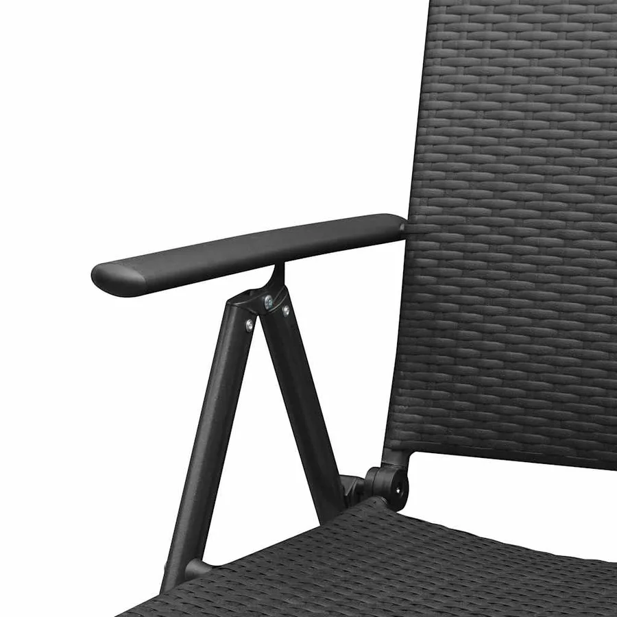 Chaises de jardin lot de 4 Résine tressée Noir - 6