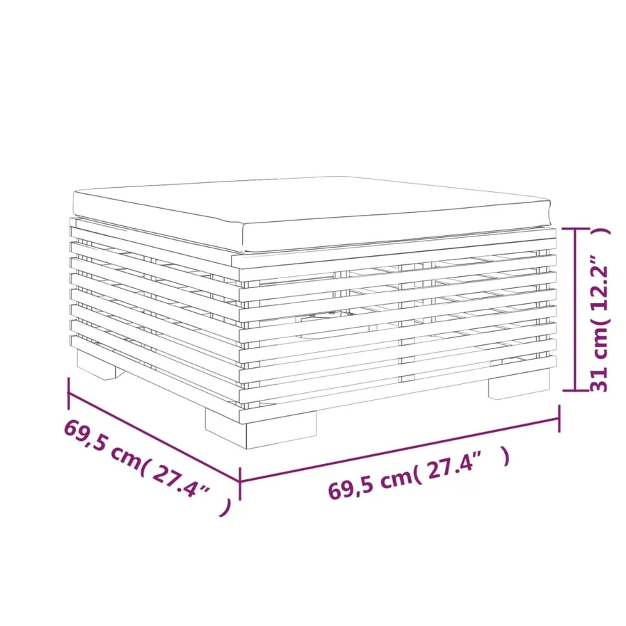 Salon de jardin 2 pcs Bois de teck massif - 9