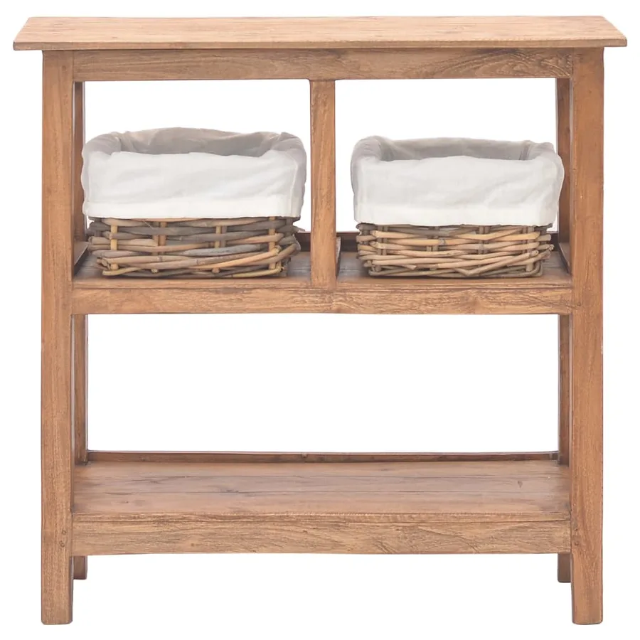 Table console bois d'acajou massif 69x28x70 cm - 2