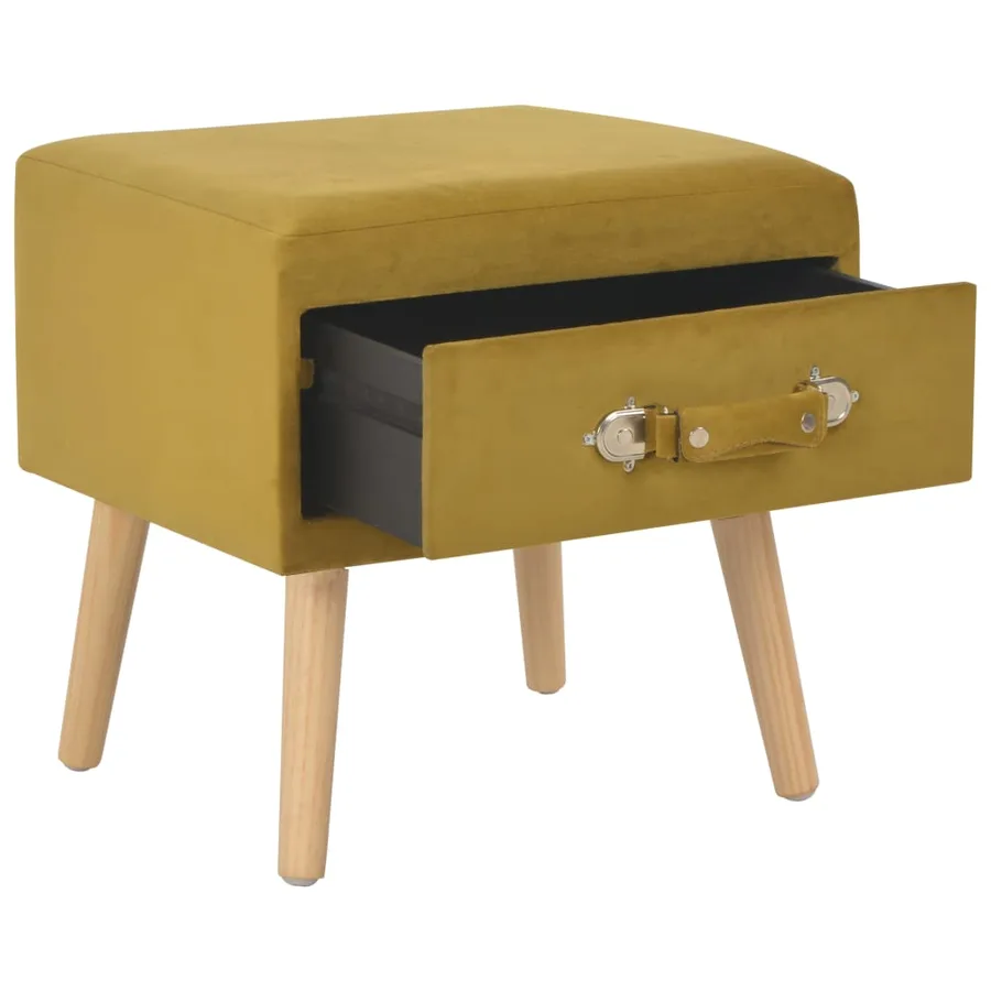 Tables de chevet 2 pcs Moutarde 40x35x40 cm Velours - 3