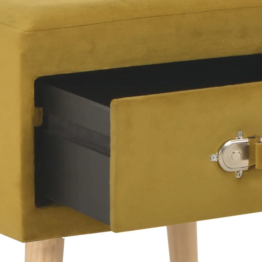 Tables de chevet 2 pcs Moutarde 40x35x40 cm Velours - 7