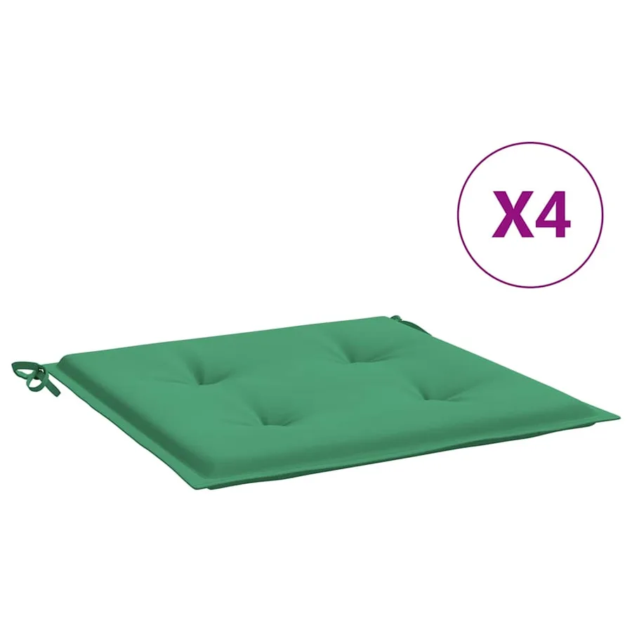 Coussins de chaise jardin lot de 4 vert 40x40x4 cm tissu oxford - 2