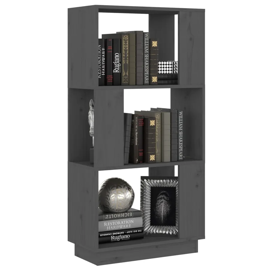 Bibliothèque/Séparateur de pièce Gris 51x25x101 cm Pin massif - 4