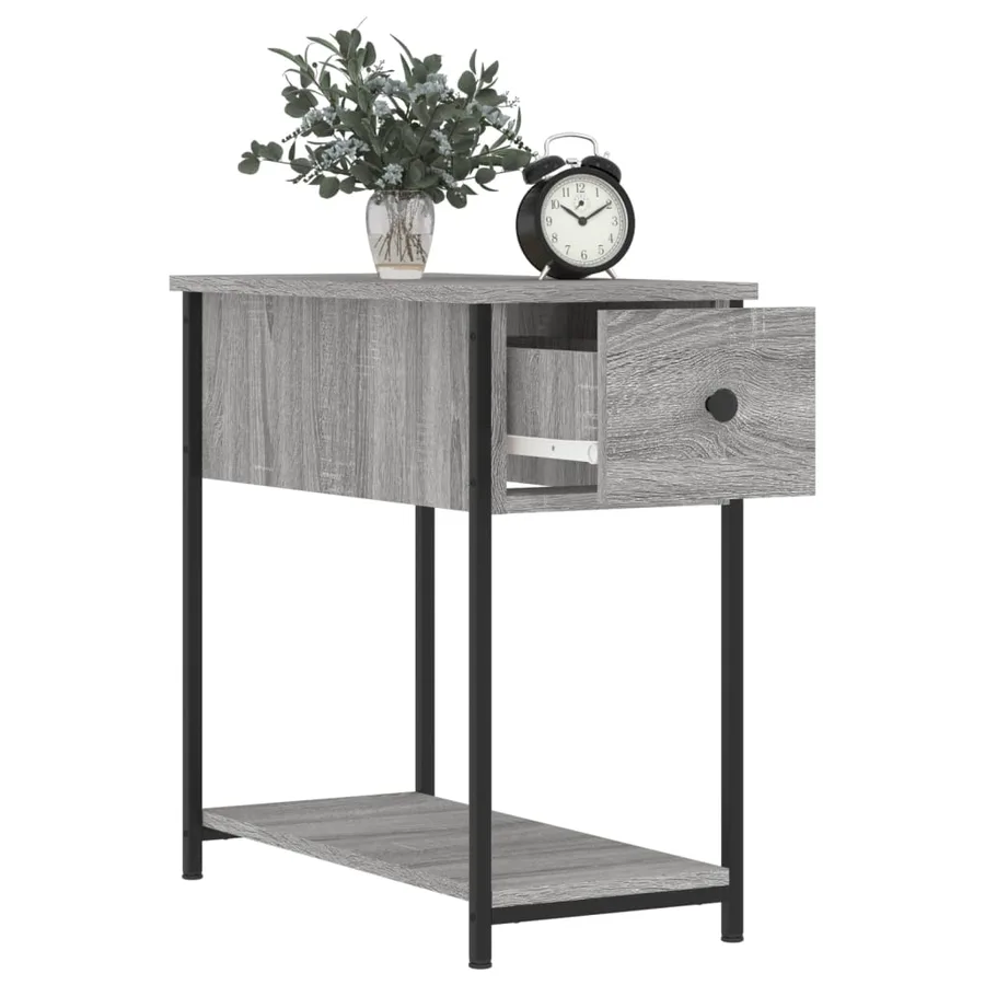 Table de chevet sonoma gris 30x60x60 cm bois d'ingénierie - 4