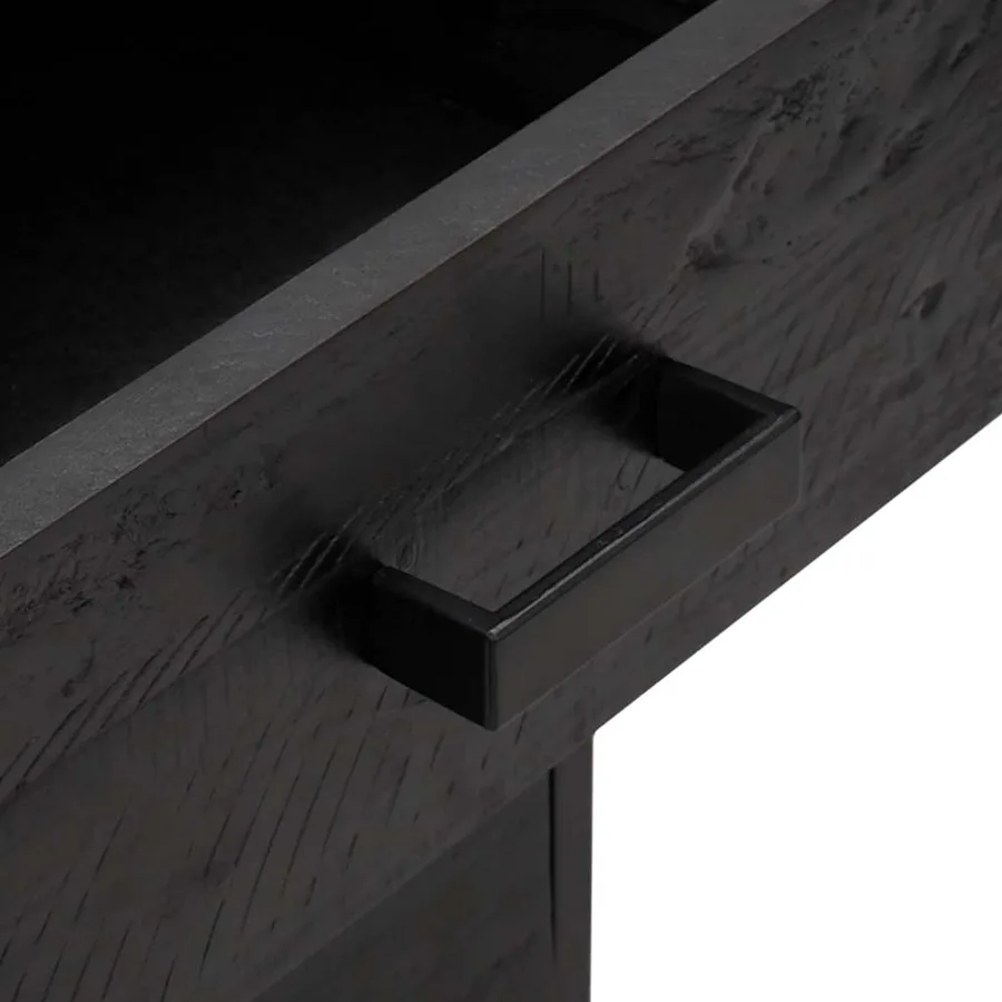 Tables de chevet 2 pcs Noir 40x30x55 cm Bois de pin massif - 8