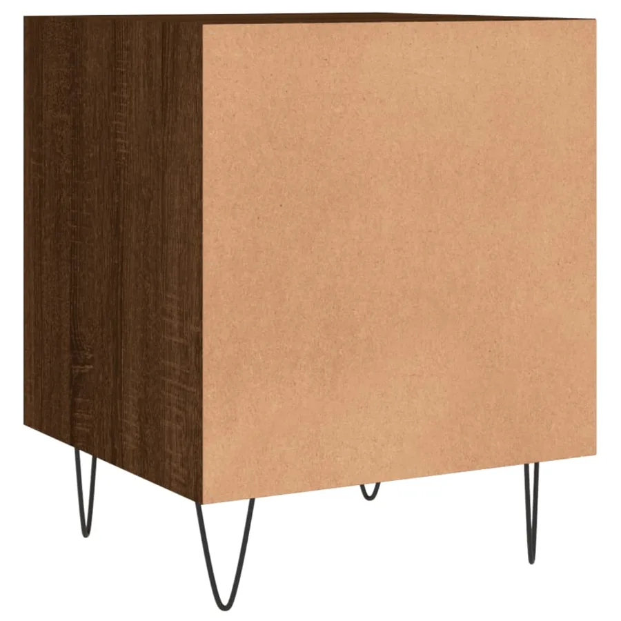 Tables de chevet 2pcs chêne marron 40x40x50cm bois d'ingénierie - 10