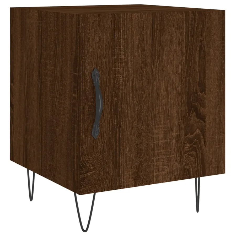 Tables de chevet 2pcs chêne marron 40x40x50cm bois d'ingénierie - 5
