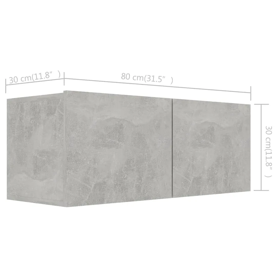 Ensemble de meubles TV 4 pcs Gris béton Bois d'ingénierie - 7