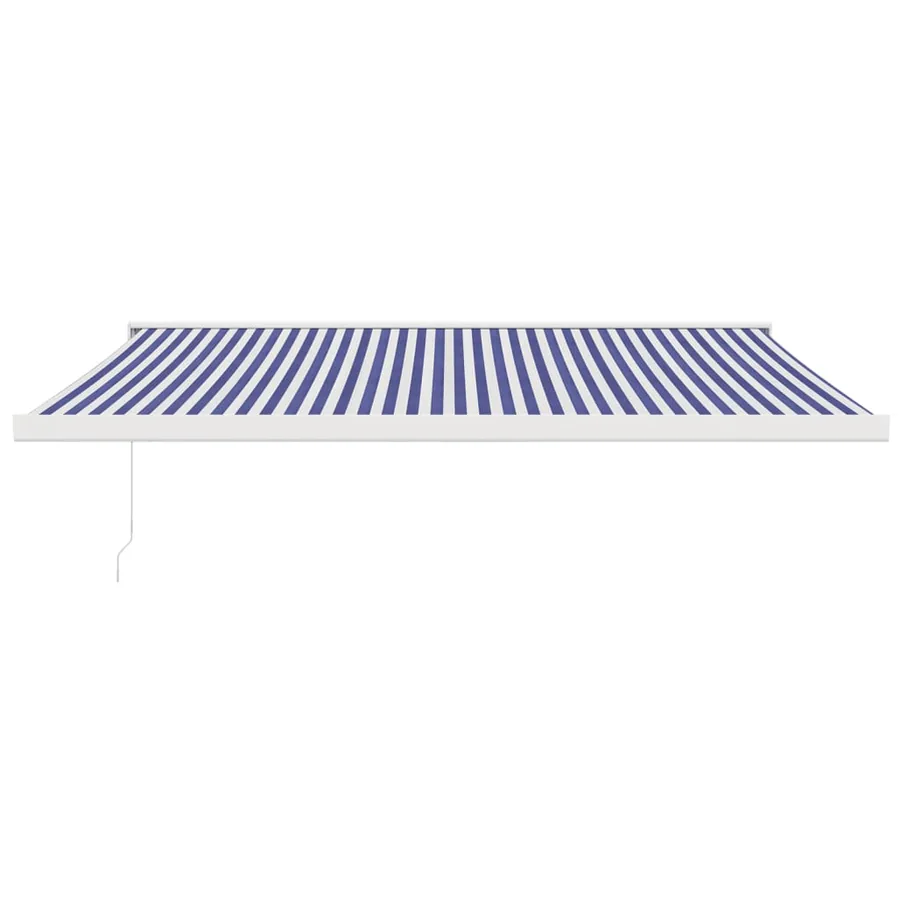 Auvent rétractable bleu et blanc 4x3 m tissu et aluminium - 3
