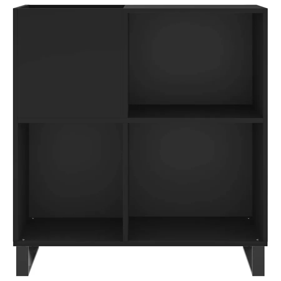 Armoire à disques noir 84,5x38x89 cm bois d'ingénierie - 4