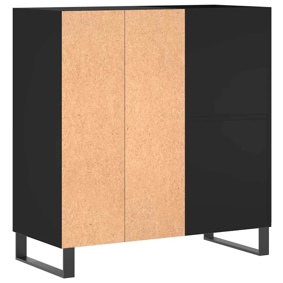 Armoire à disques noir 84,5x38x89 cm bois d'ingénierie - 6