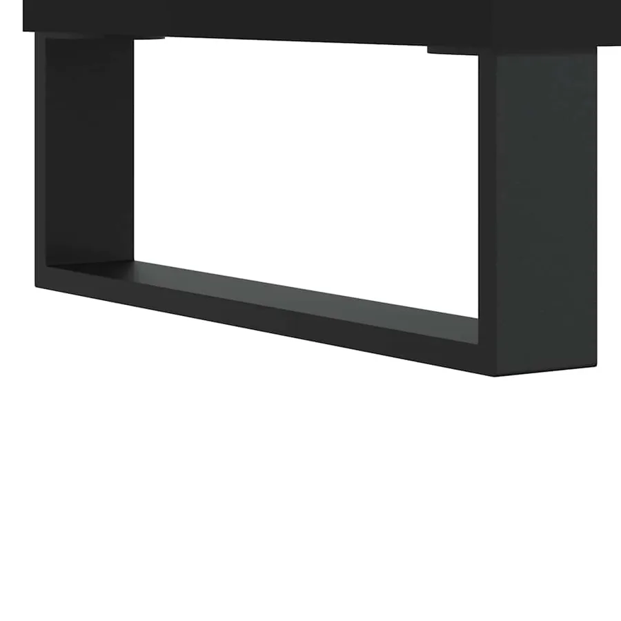 Armoire à disques noir 84,5x38x89 cm bois d'ingénierie - 8