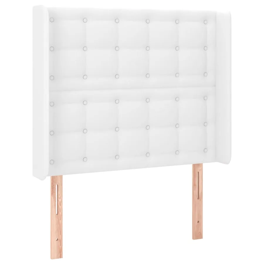 Tête de lit avec oreilles Blanc 83x16x118/128 cm Similicuir - 2