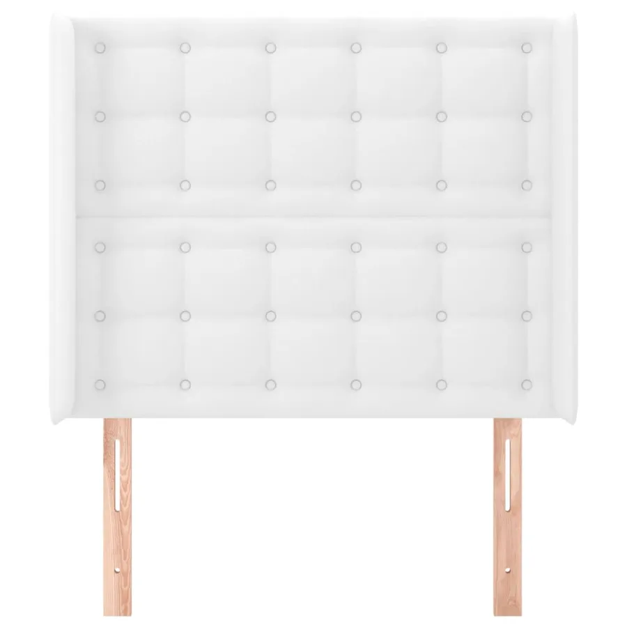 Tête de lit avec oreilles Blanc 83x16x118/128 cm Similicuir - 3