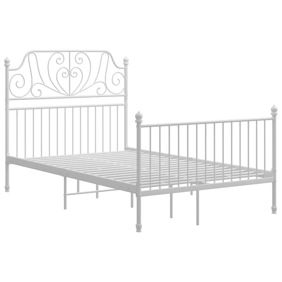 Cadre de lit sans matelas blanc métal 120x200 cm - 2