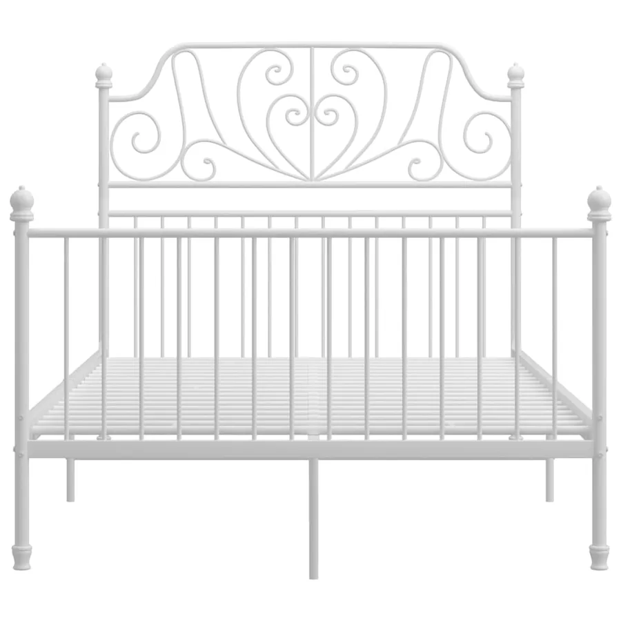 Cadre de lit sans matelas blanc métal 120x200 cm - 3