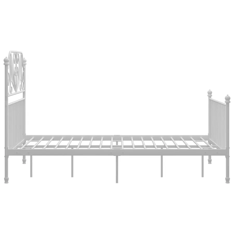Cadre de lit sans matelas blanc métal 120x200 cm - 4