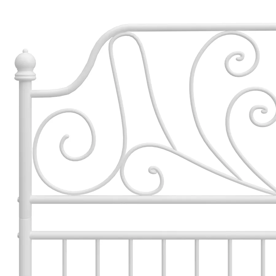 Cadre de lit sans matelas blanc métal 120x200 cm - 5