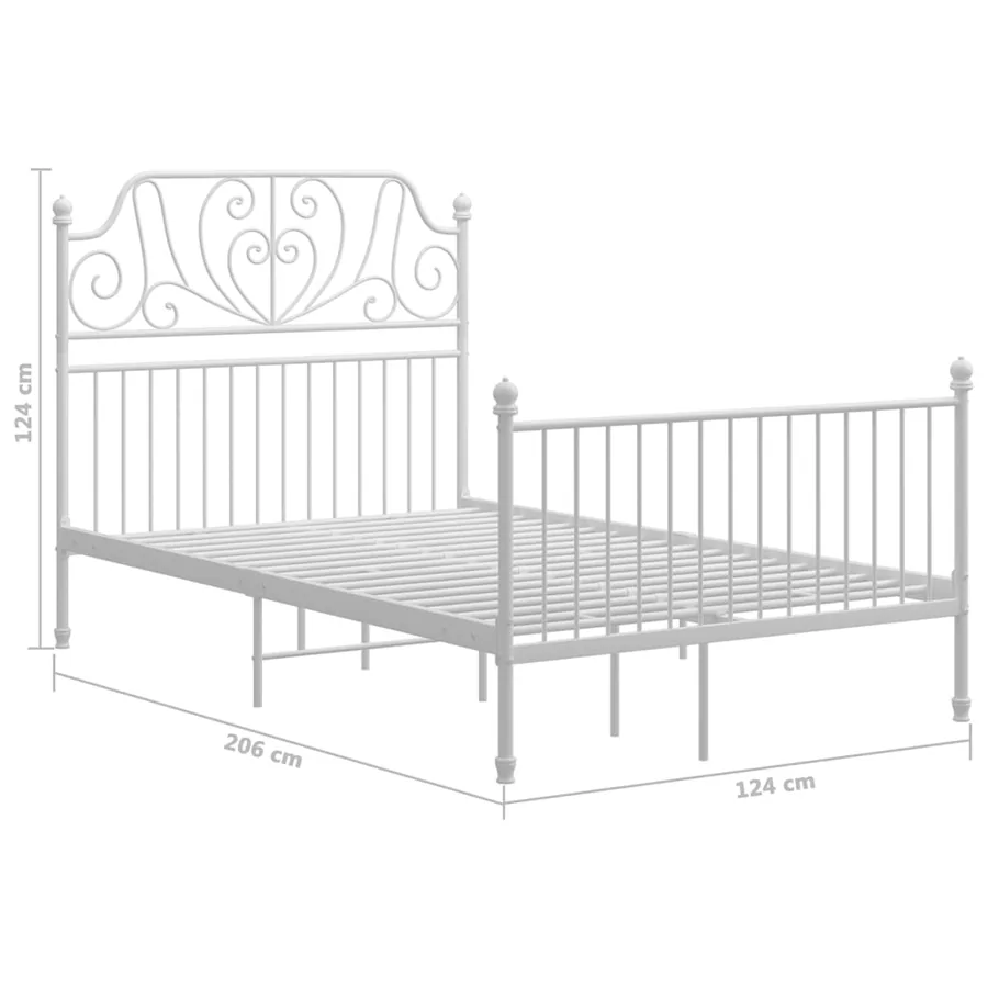 Cadre de lit sans matelas blanc métal 120x200 cm - 6