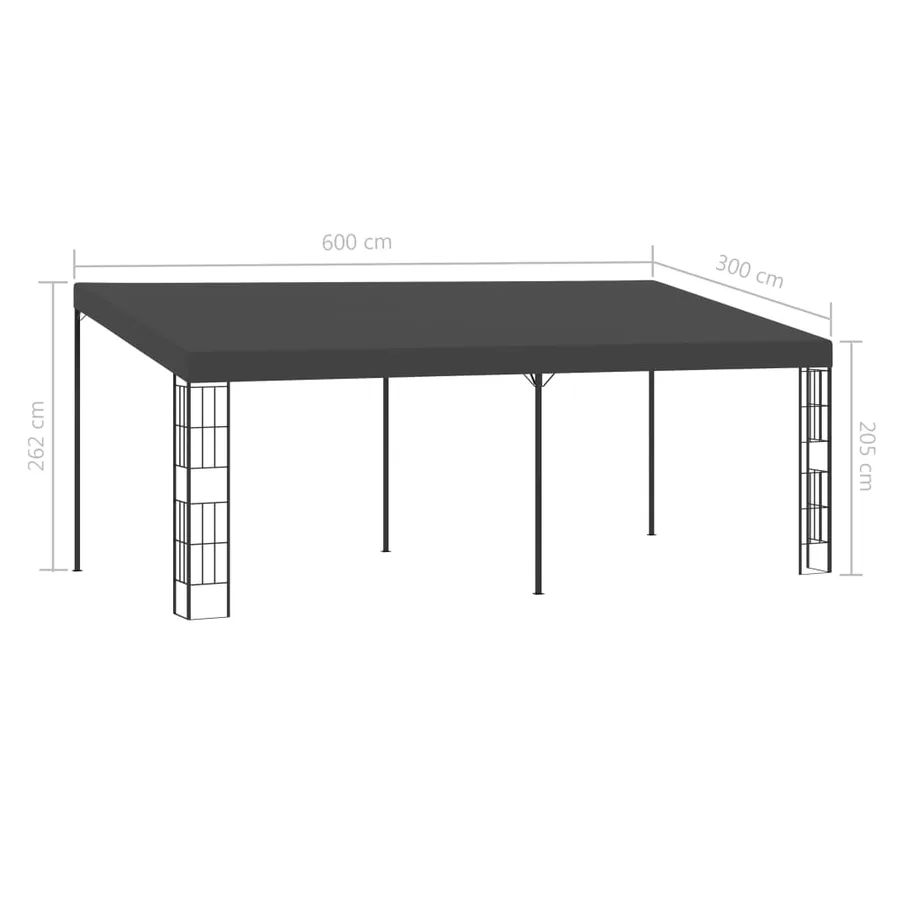 Belvédère mural 3x6 m Anthracite Tissu - 6
