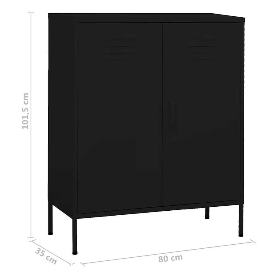 Armoire de rangement Noir 80x35x101,5 cm Acier - 9
