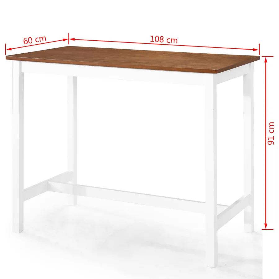 Table et tabouret de bar 5 pcs Bois massif - 12