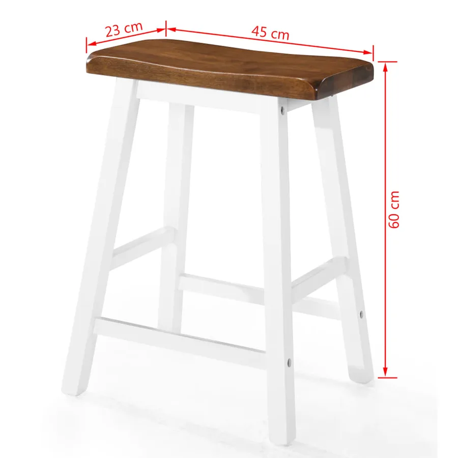 Table et tabouret de bar 5 pcs Bois massif - 13