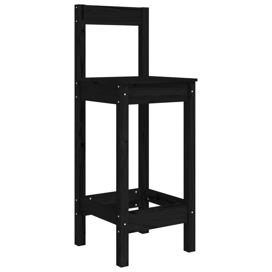 Chaises de bar lot de 2 noir 40x41,5x112 cm bois de pin solide - 3
