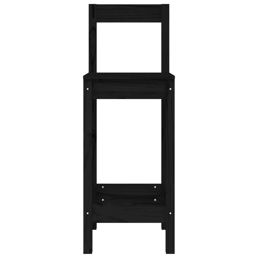 Chaises de bar lot de 2 noir 40x41,5x112 cm bois de pin solide - 4