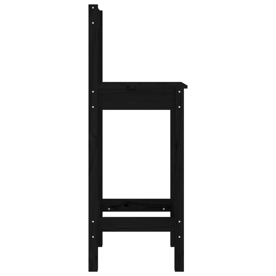 Chaises de bar lot de 2 noir 40x41,5x112 cm bois de pin solide - 5