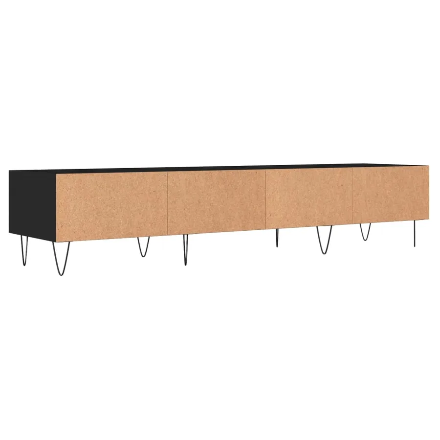 Meuble TV noir 150x36x30 cm bois d'ingénierie - 8