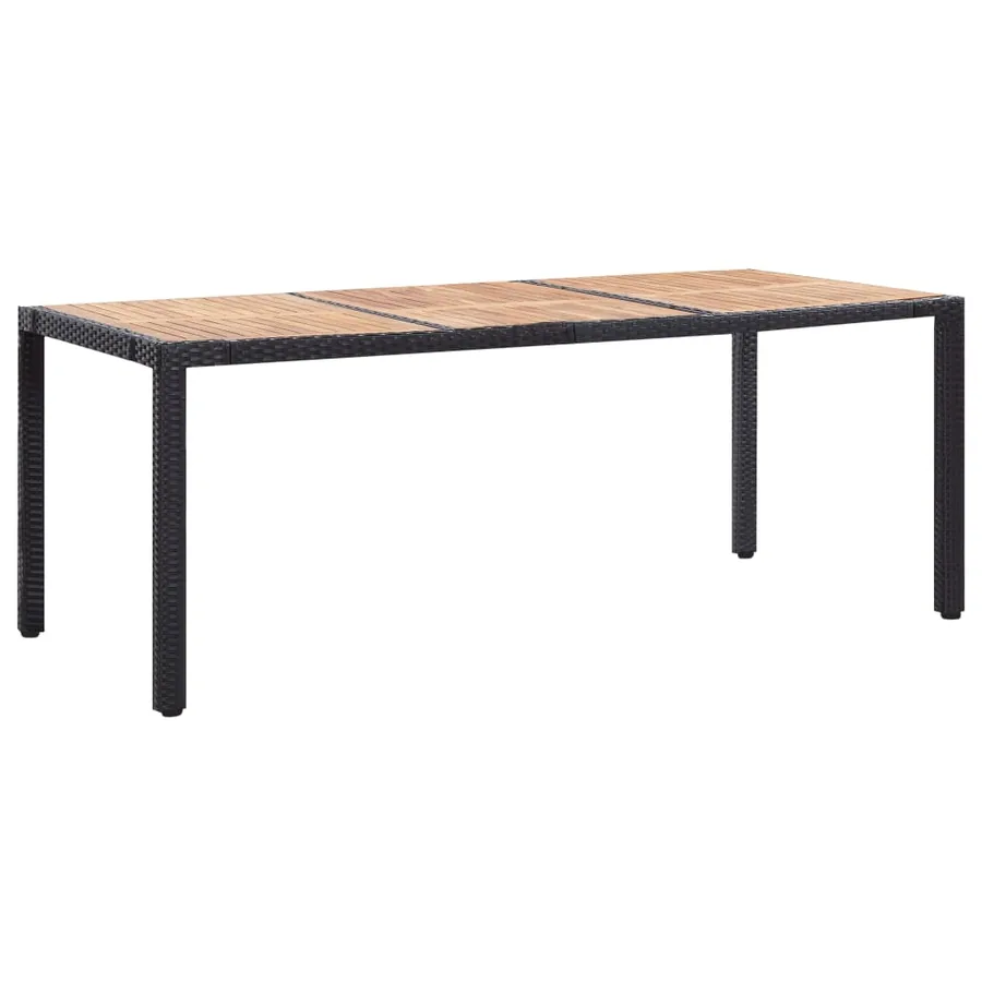 Ensemble à manger d'extérieur 9pcs coussins résine tressée noir - 2