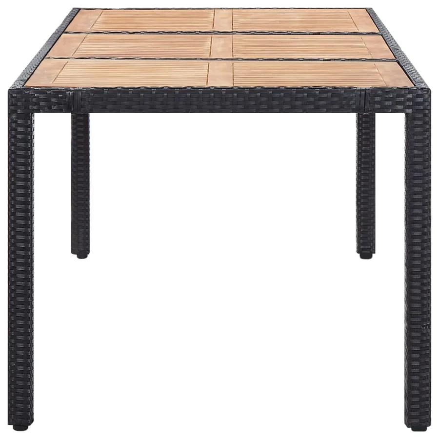 Ensemble à manger d'extérieur 9pcs coussins résine tressée noir - 4