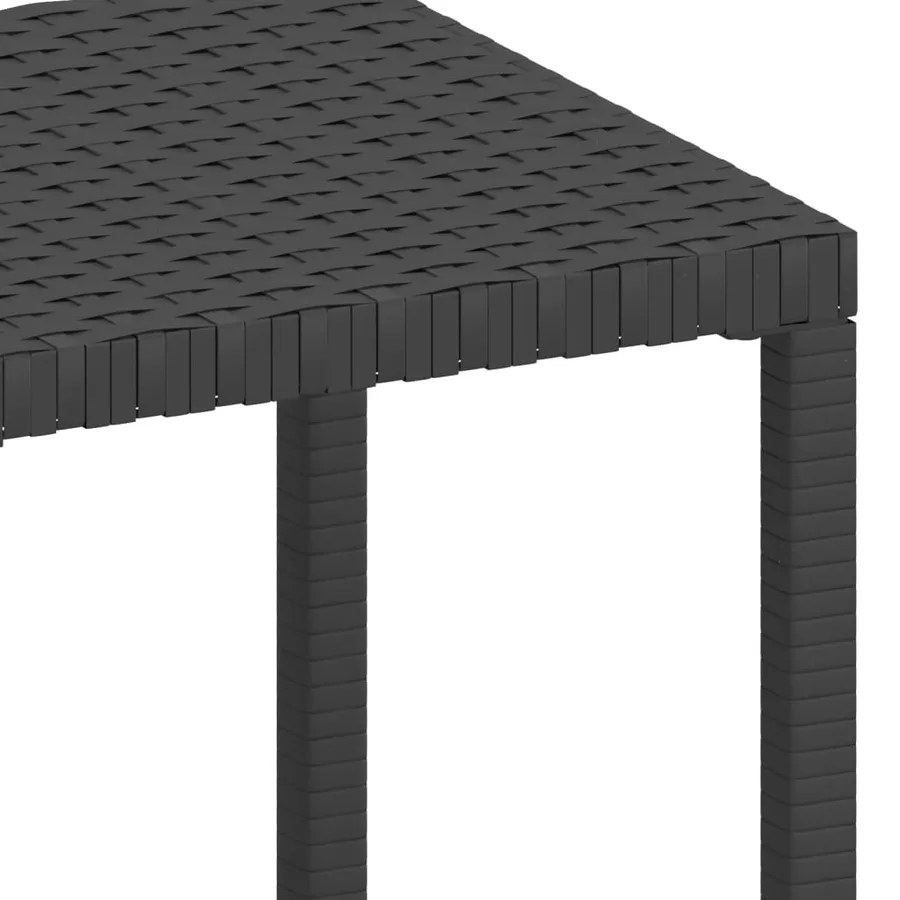 Chaises longues lot de 2 avec table résine tressée noir - 10