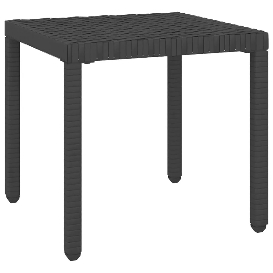 Chaises longues lot de 2 avec table résine tressée noir - 9