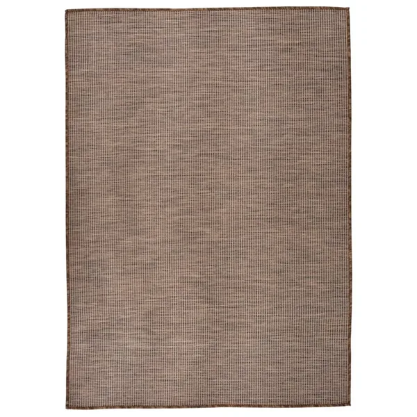 Tapis à tissage plat d'extérieur 140x200 cm Marron