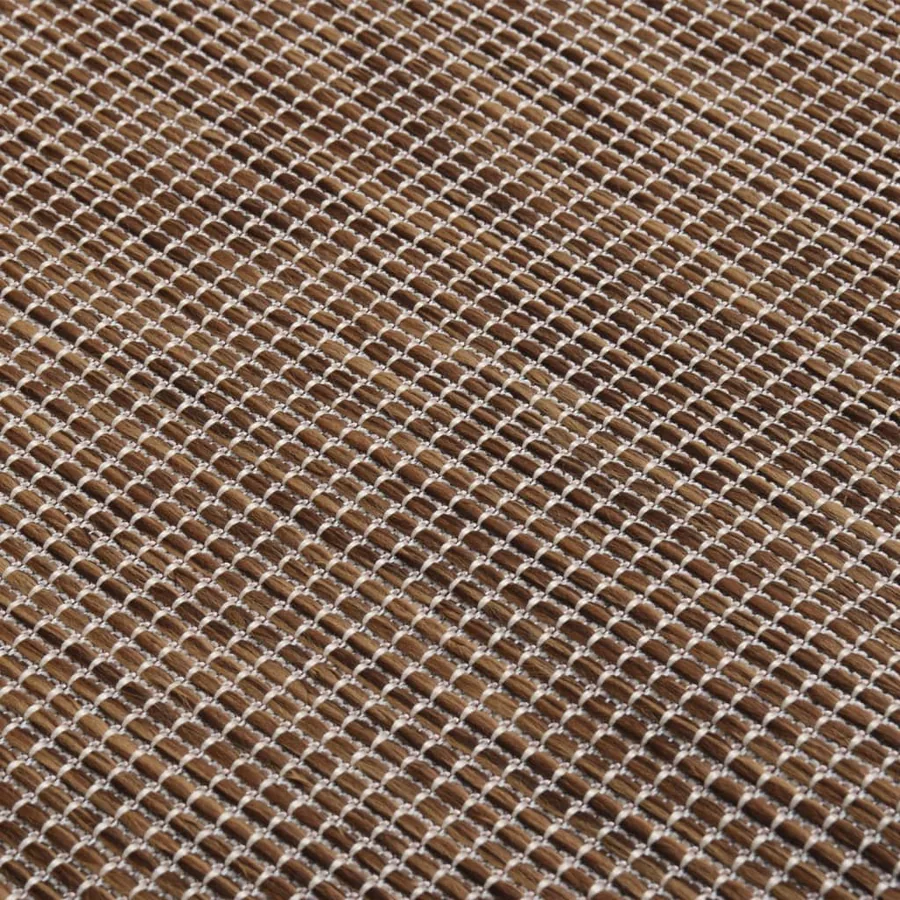 Tapis à tissage plat d'extérieur 140x200 cm Marron - 5