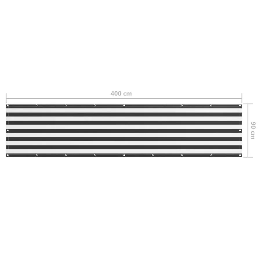 Écran de balcon Anthracite et blanc 90x400 cm Tissu Oxford - 5